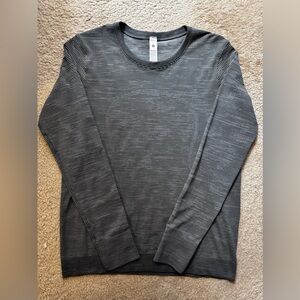 Lululemon Black and Gray Striped Long Sleeve Relaxed Swiftly